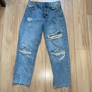 Forever 21 Distressed Cropped Jeans